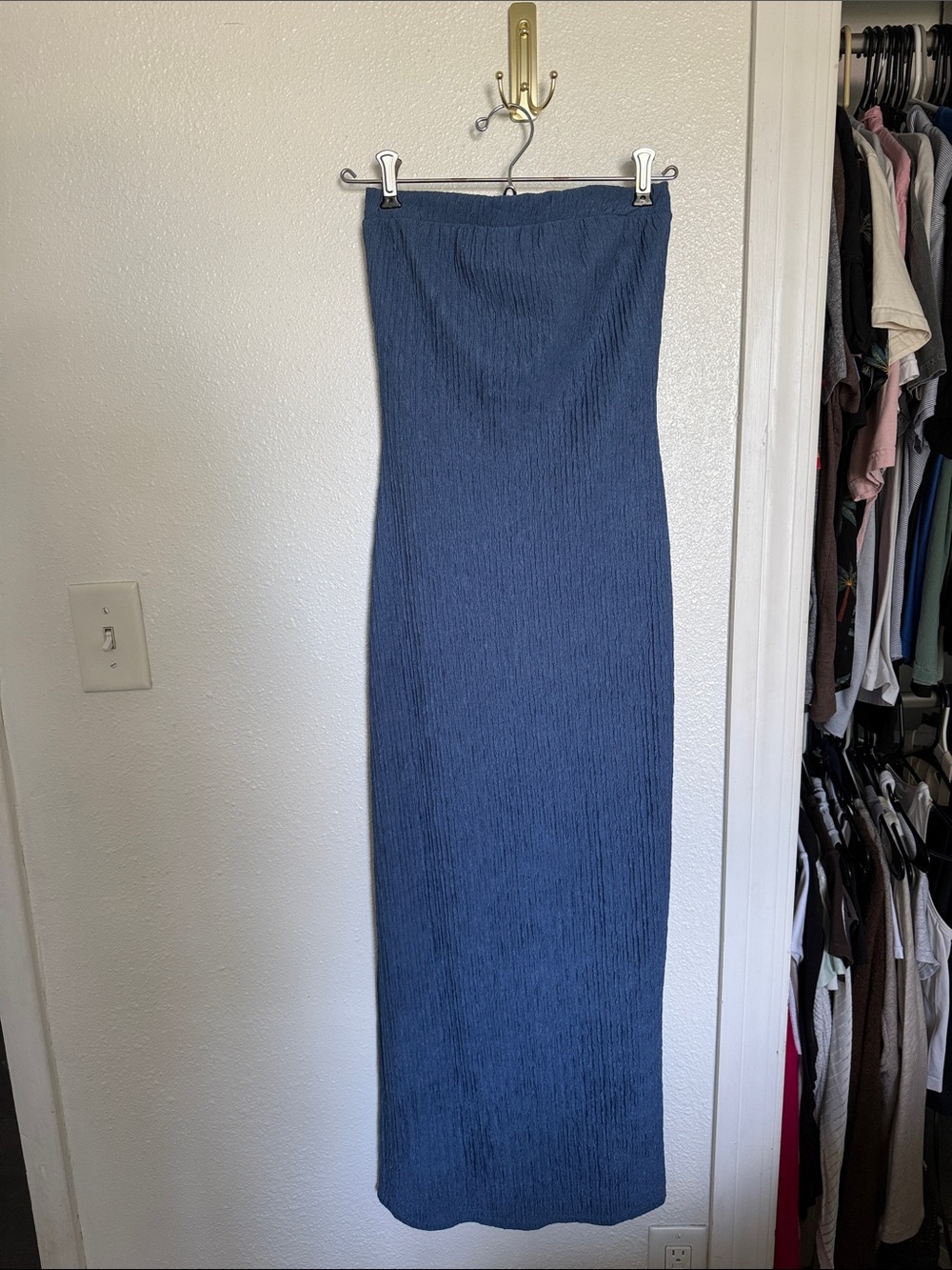 Rolla Coster Los Angeles Slate Blue Strapless Dress